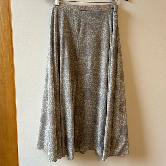 Anne Klein Lavender and Light Gray Floral Maxi Skirt - Picture 3 of 5